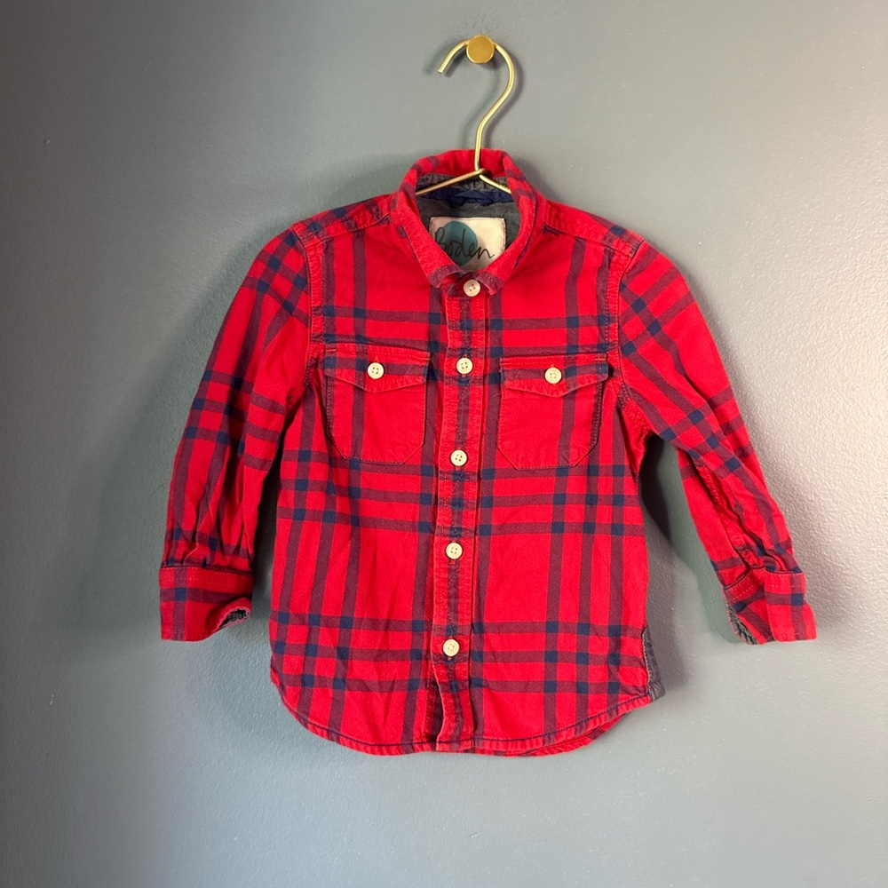 Mini Boden‎ red flannel shirt